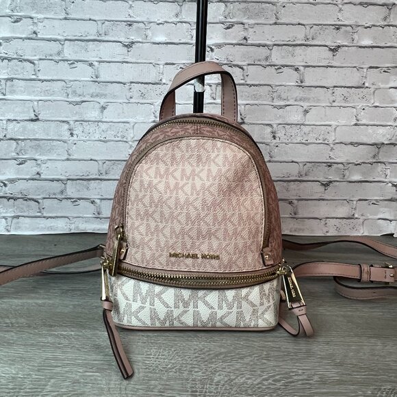 Michael Kors Rhea mini color-block logo backpack - Picture 1 of 6